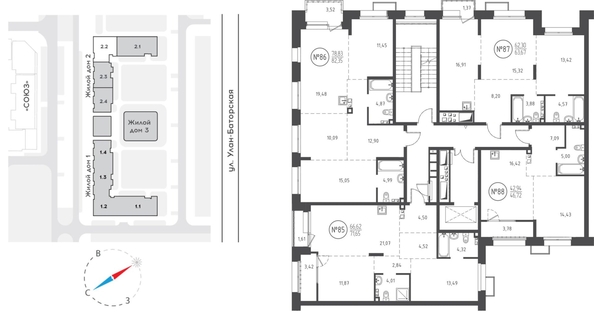 
  Продается 2-комн. квартира, 63.67 м², ЖК СОЮЗ PRIORITY, дом 2
. Фото 1.