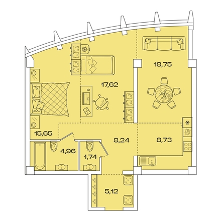 
  Продается 2-комн. квартира, 80.81 м², ЖК Звезды, дом 2
. Фото 1.