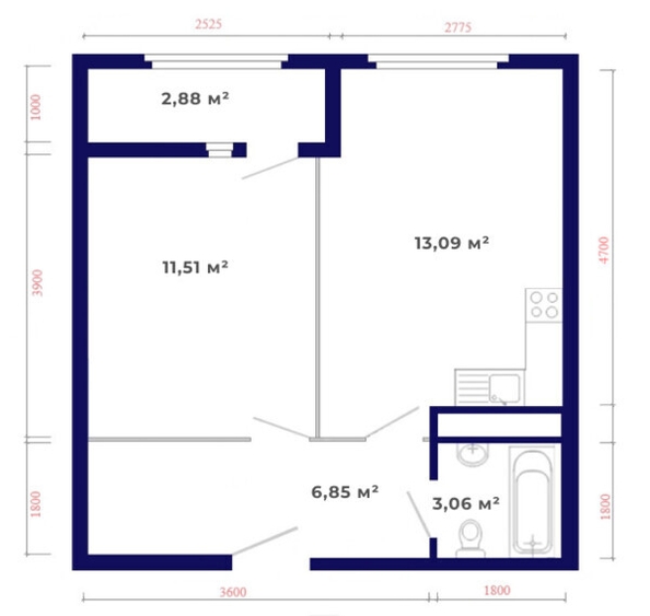 
  Продается 1-комн. квартира, 37.31 м², ЖК Юго-Западный, дом 17
. Фото 6.