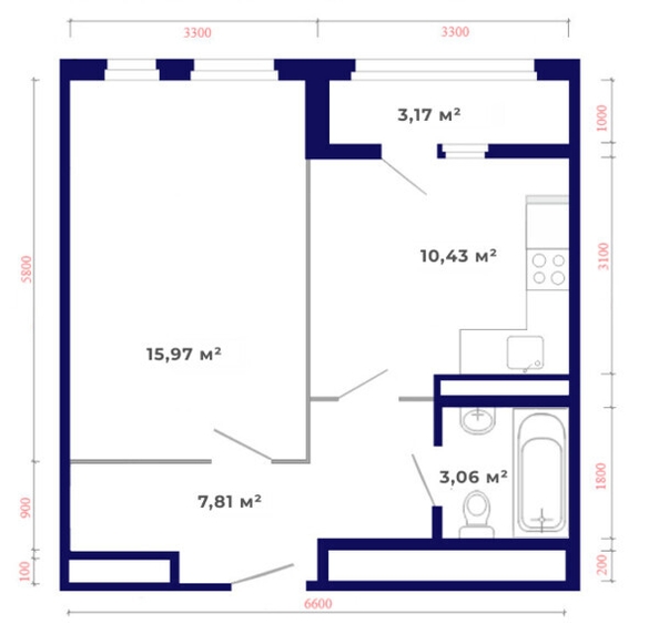 
  Продается 1-комн. квартира, 40.37 м², ЖК Юго-Западный, дом 17
. Фото 11.
