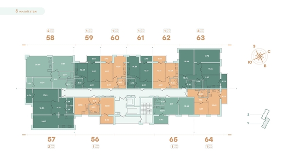 
  Продается 3-комн. квартира, 87.62 м², ЖК Фамилия, дом 1
. Фото 12.