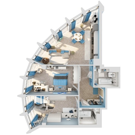 
  Продается 3-комн. квартира, 90.83 м², ЖК Звезды, дом 2
. Фото 2.