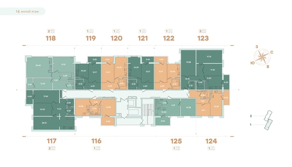 
  Продается 2-комн. квартира, 76.39 м², ЖК Фамилия, дом 1
. Фото 12.