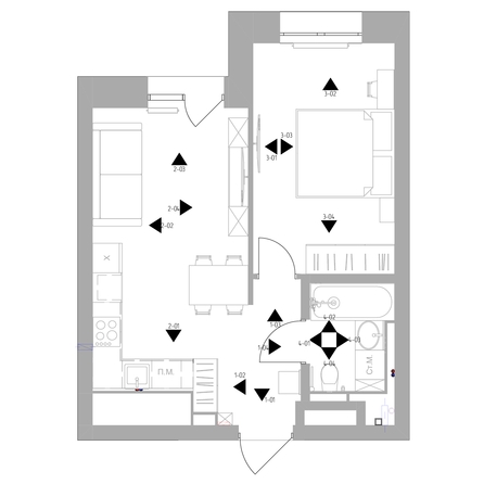 
  Продается 1-комн. квартира, 44 м², ЖК Квартал Стрижи, 2 очередь
. Фото 7.