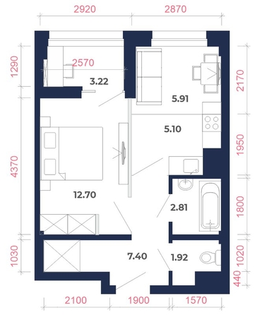 
  Продается 2-комн. квартира, 39.06 м², ЖК Юго-Западный, дом 15
. Фото 28.