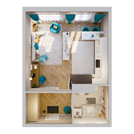 
  Продается 1-комн. квартира, 32.8 м², ЖК RIVERANG (РиверАнг)
. Фото 2.
