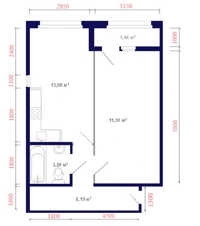 
  Продается 1-комн. квартира, 49.54 м², ЖК Юго-Западный, дом 17
. Фото 5.