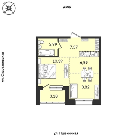 
  Продается 1-комн. квартира, 40.21 м², ЖК Источник, дом 6
. Фото 1.