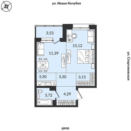 
  Продается 2-комн. квартира, 45.44 м², ЖК Источник, дом 2
. Фото 1.