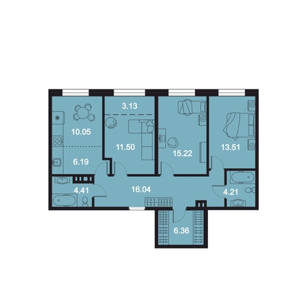 
  Продается 4-комн. квартира, 90.62 м², ЖК RIVERANG (РиверАнг)
. Фото 1.