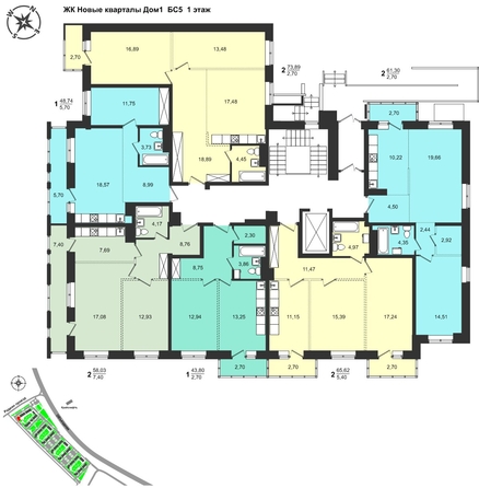 
  Продается 2-комн. квартира, 73.89 м², ЖК Новые кварталы, дом 1
. Фото 1.