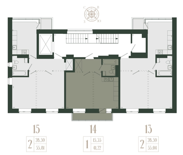 
  Продается 2-комн. квартира, 55.81 м², ЖК Новые кварталы, дом 2
. Фото 2.