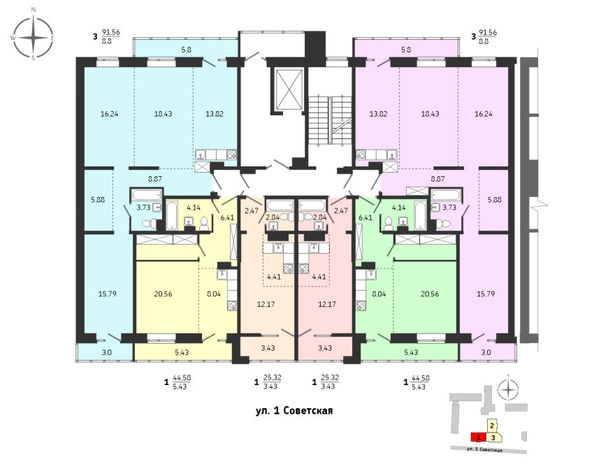
  Продается 1-комн. квартира, 44.58 м², ЖК Суворов
. Фото 4.