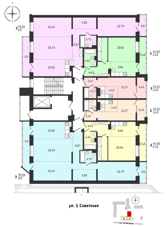 
  Продается 3-комн. квартира, 91.56 м², ЖК Суворов
. Фото 5.