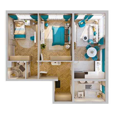 
  Продается 3-комн. квартира, 78.19 м², ЖК RIVERANG (РиверАнг)
. Фото 2.
