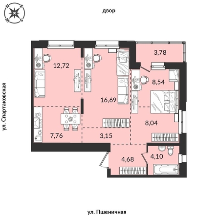 
  Продается 3-комн. квартира, 69.74 м², ЖК Источник, дом 6
. Фото 1.