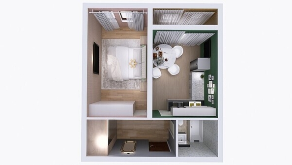 
  Продается 1-комн. квартира, 38.26 м², ЖК Юго-Западный, дом 17
. Фото 6.
