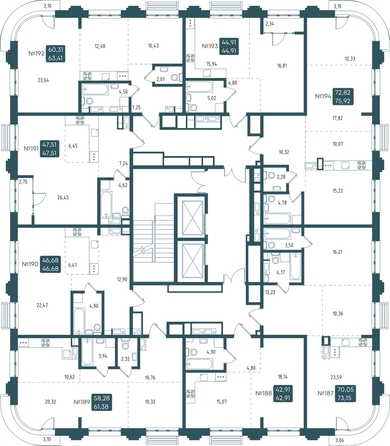 
  Продается 1-комн. квартира, 46.68 м², ЖК Бродский, 1-я очередь
. Фото 1.