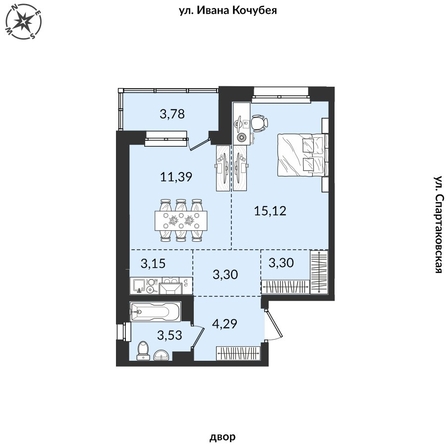 
  Продается 2-комн. квартира, 50.29 м², ЖК Источник, дом 2
. Фото 1.