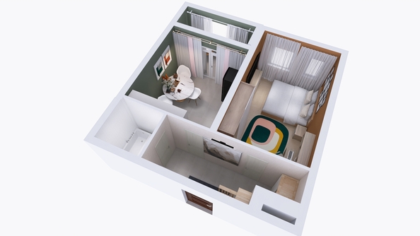 
  Продается 1-комн. квартира, 45.1 м², ЖК Юго-Западный, дом 17
. Фото 2.