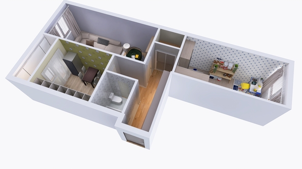 
  Продается 2-комн. квартира, 71.82 м², ЖК Юго-Западный, дом 17
. Фото 2.