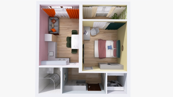 
  Продается 1-комн. квартира, 41.8 м², ЖК Юго-Западный, дом 17
. Фото 3.