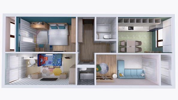 
  Продается 3-комн. квартира, 91.97 м², ЖК Юго-Западный, дом 17
. Фото 1.