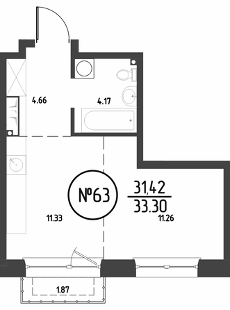 
  Продается 1-комн. квартира, 33.29 м², ЖК СОЮЗ ПРИОРИТИ МАХ, д. 4
. Фото 5.