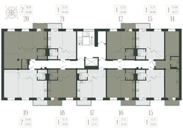 
  Продается 1-комн. квартира, 36.69 м², ЖК Новые кварталы, дом 2
. Фото 1.