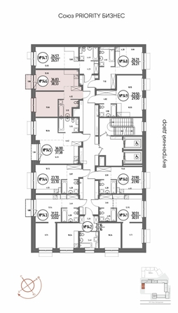 
  Продается 1-комн. квартира, 38.33 м², ЖК СОЮЗ ПРИОРИТИ МАХ, д. 4
. Фото 3.