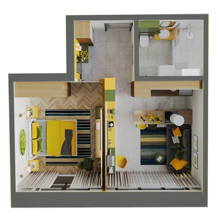 
  Продается 1-комн. квартира, 41.14 м², ЖК Стрижи Сити, блок-секции 6,7
. Фото 1.