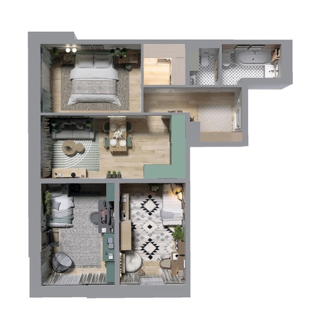 
  Продается 4-комн. квартира, 81.7 м², ЖК Стрижи Сити, блок-секции 6,7
. Фото 1.