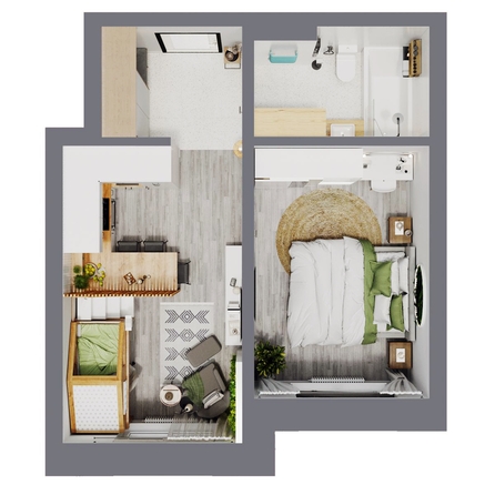 
  Продается 2-комн. квартира, 38.92 м², ЖК Стрижи Сити, блок-секции 6,7
. Фото 1.