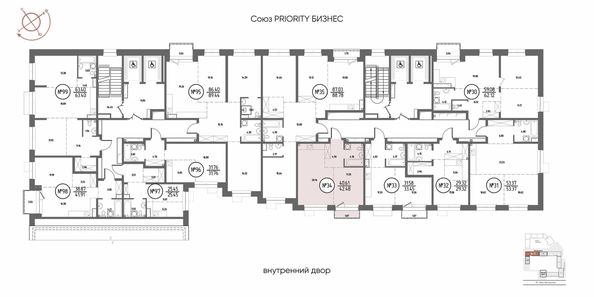 
  Продается 1-комн. квартира, 42.48 м², ЖК СОЮЗ ПРИОРИТИ МАХ, д. 4
. Фото 14.