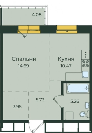 
  Продается 1-комн. квартира 44 м², в ЖК Семья, 3 очередь, б/с 6. Фото 32.