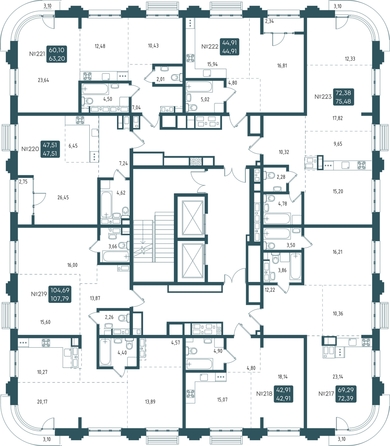 
  Продается 1-комн. квартира 44.91 м², в ЖК Бродский, 1-я очередь. Фото 1.