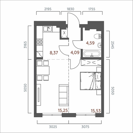 
  Продается 1-комн. квартира 47.83 м², в ЖК Салют. Фото 1.