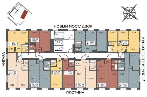 
  Продается 2-комн. квартира 55.63 м², в ЖК Салют. Фото 3.