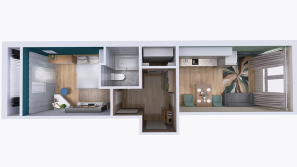 
  Продается 2-комн. квартира 50.45 м², в ЖК Юго-Западный, дом 17. Фото 2.