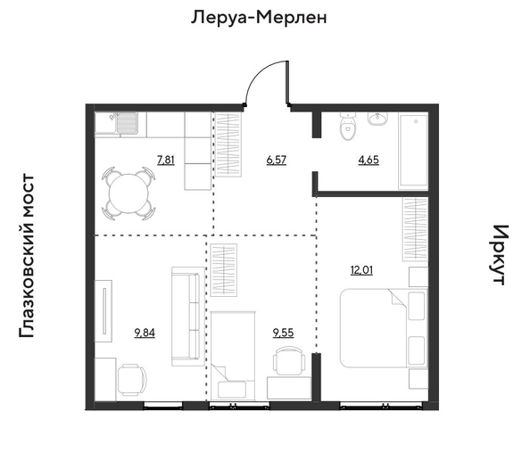 
  Продается 3-комн. квартира 50.42 м², в ЖК Затон, блок-секция 3. Фото 1.
