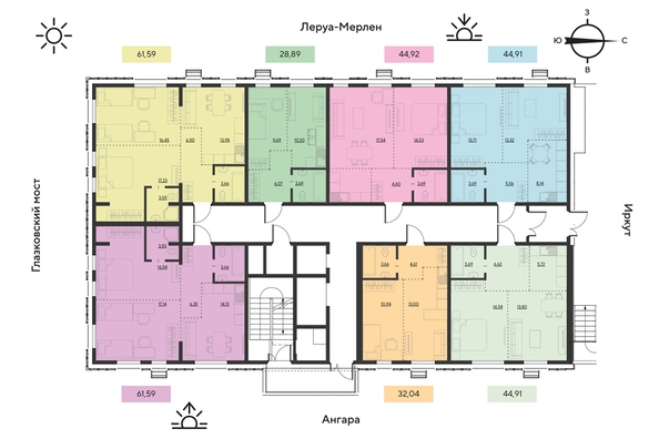 
  Продается 3-комн. квартира 61.6 м², в ЖК Затон, блок-секция 2. Фото 14.