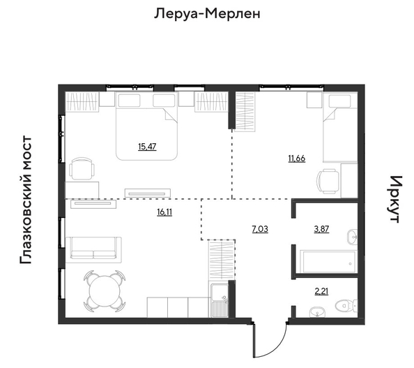 
  Продается 3-комн. квартира 56.35 м², в ЖК Затон, блок-секция 3. Фото 1.