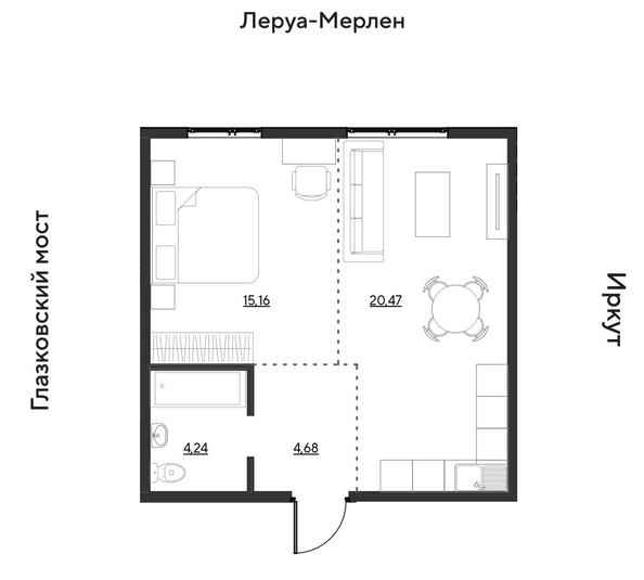 
  Продается 2-комн. квартира 44.55 м², в ЖК Затон, блок-секция 3. Фото 1.
