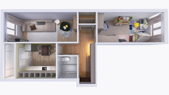 
  Продается 2-комн. квартира 69.9 м², в ЖК Юго-Западный, дом 17. Фото 1.