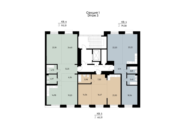 
  Продается 3-комн. квартира 110.31 м², в ЖК ВЕКТОР премиум-квартал, дом 1. Фото 3.