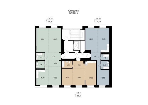 
  Продается 2-комн. квартира 79.38 м², в ЖК ВЕКТОР премиум-квартал, дом 1. Фото 3.