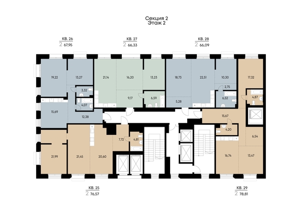 
  Продается 2-комн. квартира 66.33 м², в ЖК ВЕКТОР премиум-квартал, дом 1. Фото 3.