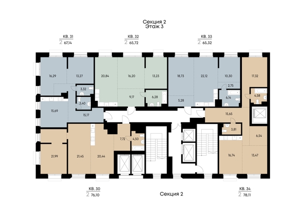 
  Продается 2-комн. квартира 78.11 м², в ЖК ВЕКТОР премиум-квартал, дом 1. Фото 3.