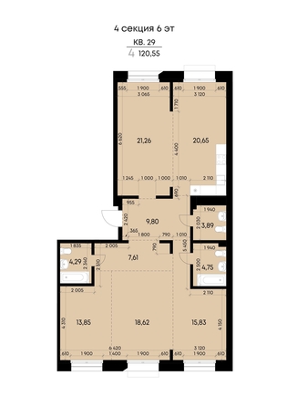 
  Продается 4-комн. квартира 120.55 м², в ЖК ВЕКТОР премиум-квартал, дом 2. Фото 2.