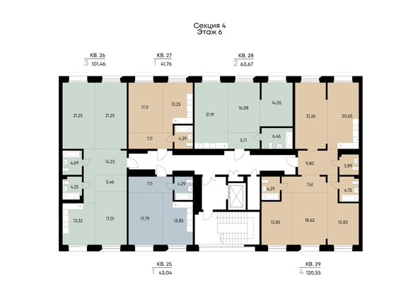 
  Продается 4-комн. квартира 120.55 м², в ЖК ВЕКТОР премиум-квартал, дом 2. Фото 3.